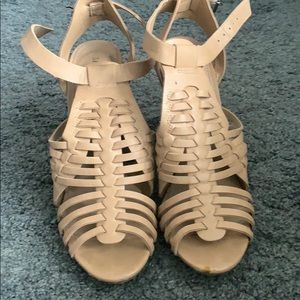 Brown chunky heels